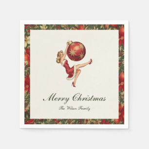Traditional Vintage Christmas Napkin