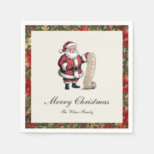 Traditional Vintage Christmas Napkin