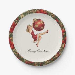 Traditional Vintage Christmas Paper Plate