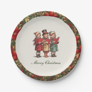 Traditional Vintage Christmas Paper Plate