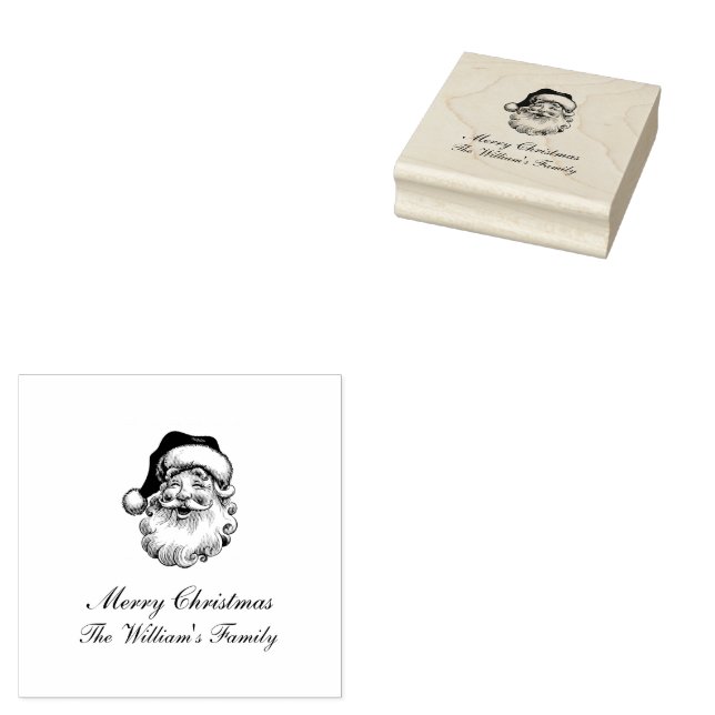 Traditional Vintage Christmas Rubber Stamp (Stamped)