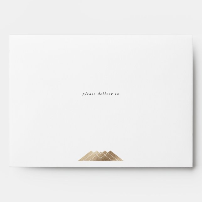 Traditional Vintage Gold Grey Gatsby Wedding Envelope (Front)