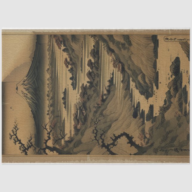 Traditional vintage Japanese nature Landscape No1 Tissue Paper (Front)
