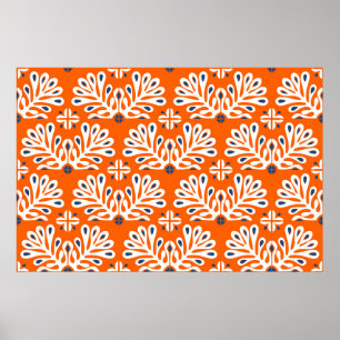 Traditional vintage ornament in Scandinavian style Poster