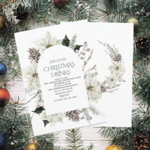 Traditional Watercolor Winter Merry Christmas Invi Invitation