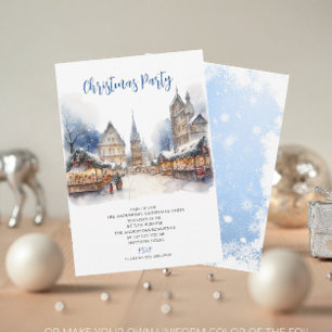 Traditional Watercolor Winter Merry Christmas Invitation