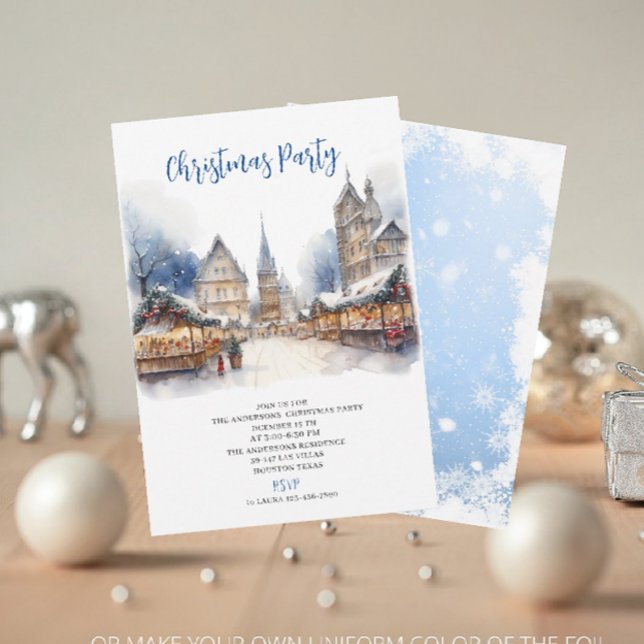 Traditional Watercolor Winter Merry Christmas Invitation (Creator Uploaded)