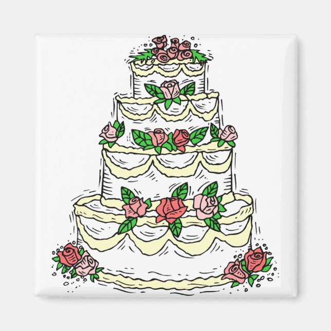 Traditional Wedding Cake Magnet (Front)