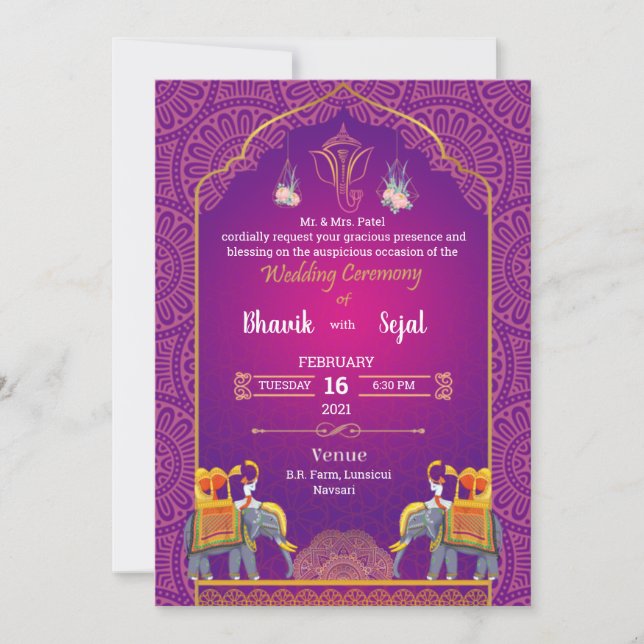 Traditional Wedding Invitation Card (Front)