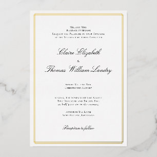 Traditional Wedding Invitation - Gold Foil