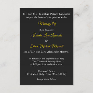 Traditional Wedding with Both Parents Names on Invitation