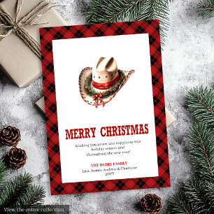 Traditional Western Plaid Holiday Greeting Card