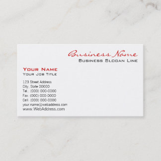 Traditional White Business Card