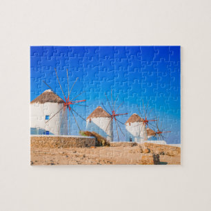 Traditional Windmills on Mykonos Island, Greece Jigsaw Puzzle