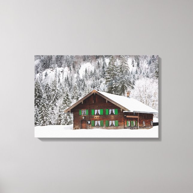 Traditional wooden house in Bavaria canvas (Front)