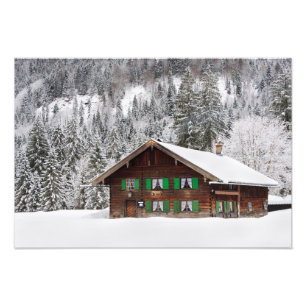 Traditional wooden house in Bavaria photo Print
