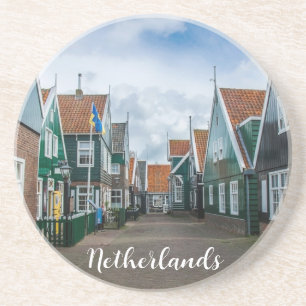 Traditional wooden houses in Marken village Coaster