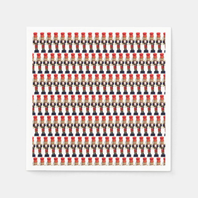 Traditional Wooden Nutcracker Figures Napkin (Front)