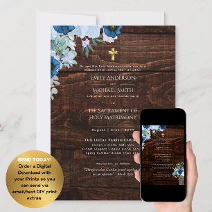 Traditional Wording Catholic Wedding Nuptial Mass Invitation