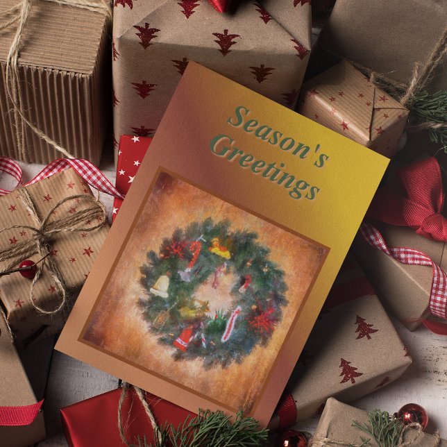 Traditional Wreath Painting Holiday Card (Creator Uploaded)