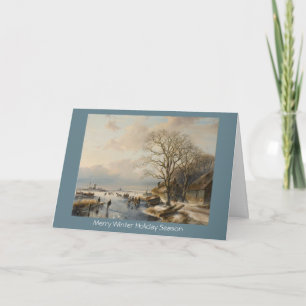 Traditional Xmas winter landscape New Year card