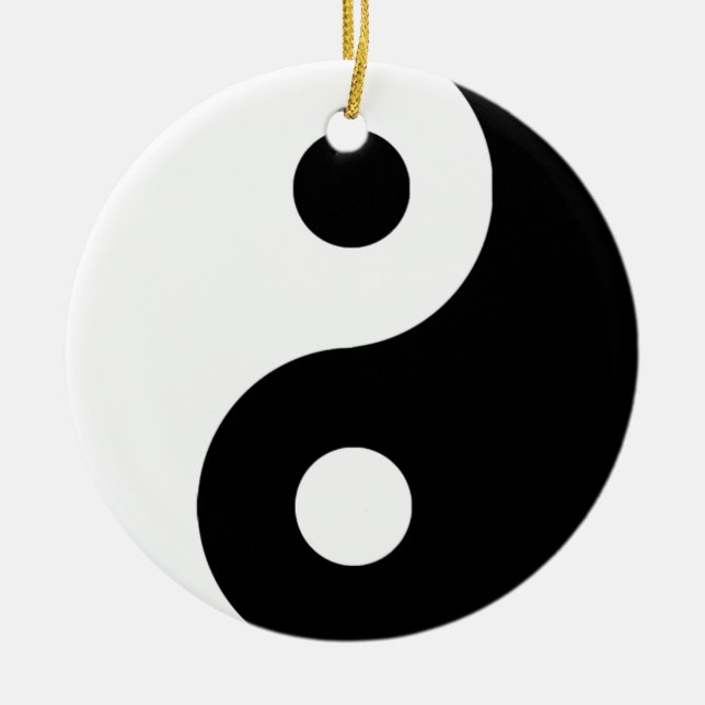 Traditional Yin Yang Ceramic Tree Decoration (Front)