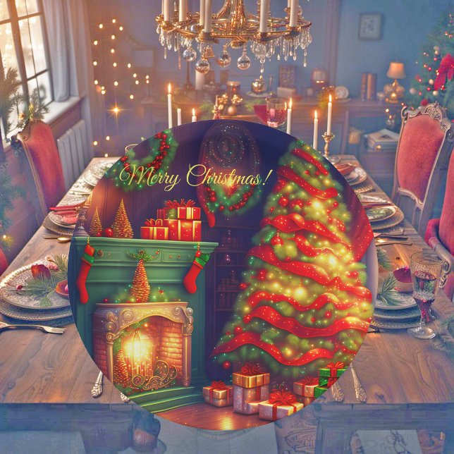 Traditionally Vintage style Christmas tree  Paper Plate (Creator Uploaded)