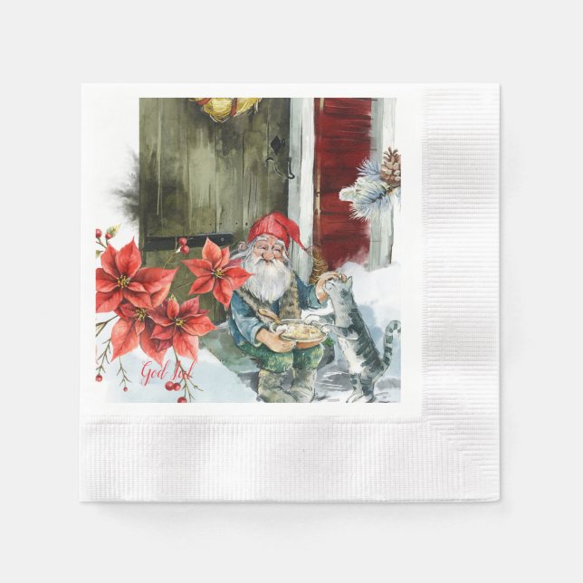 Traditionella julkort napkin (Front)