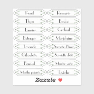 Traditionelle Jardin Français herbes etiquettes