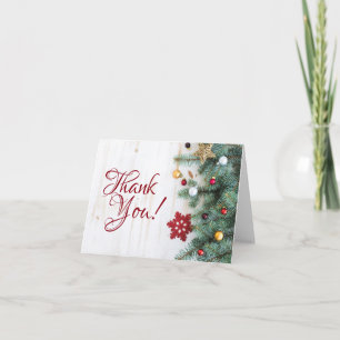 Tradtional Themed Christmas Holiday Thank You Card
