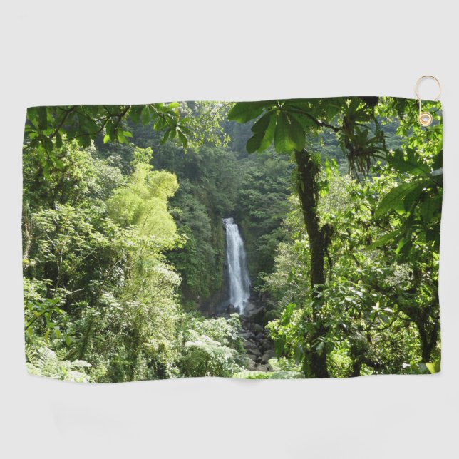 Trafalgar Falls Tropical Rainforest Photography Golf Towel (Horizontal)