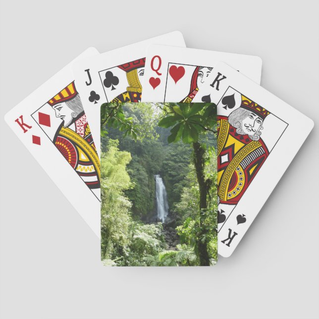Trafalgar Falls Tropical Rainforest Photography Playing Cards (Back)