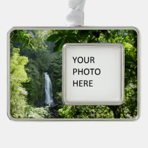 Trafalgar Falls Tropical Rainforest Photography Silver Plated Framed Ornament