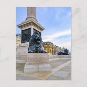 Trafalgar Square Lion, London UK Postcard