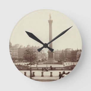 Trafalgar Square, London (sepia photo) Round Clock