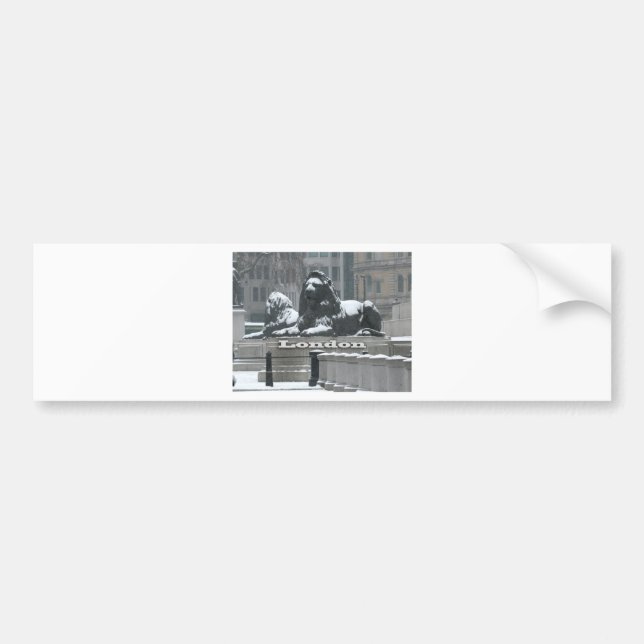 Trafalgar Square London - Snow Bumper Sticker (Front)
