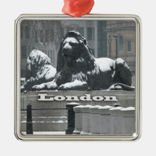 Trafalgar Square London - Snow Metal Tree Decoration