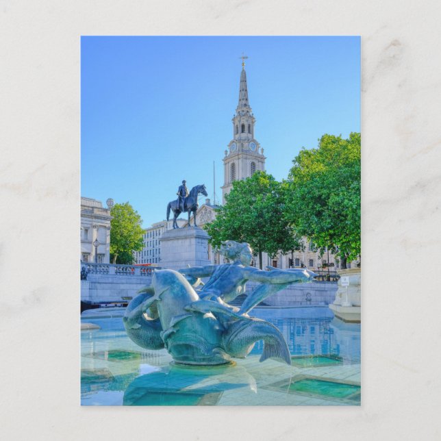 Trafalgar Square, London UK Postcard (Front)