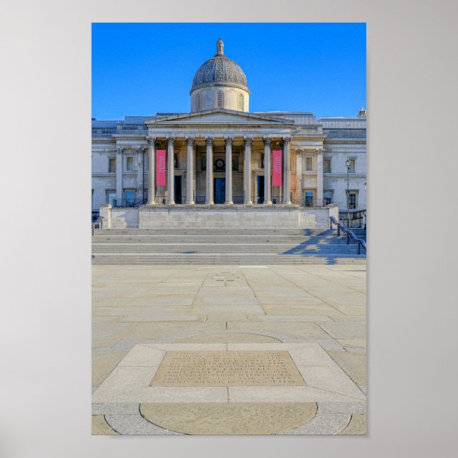 Trafalgar Square, London UK Postcard Poster (Front)