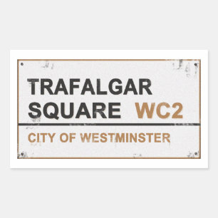Trafalgar Square London - Vintage sign Rectangular Sticker