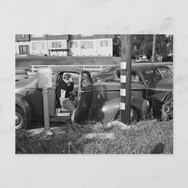 Traffic Accident, Los Angeles, 1951 Vintage Postcard (Front)