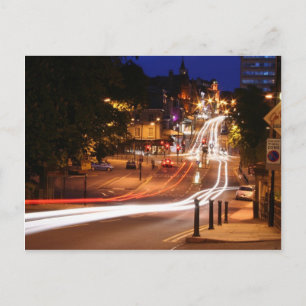 Traffic At Night In Harrogate Town Centre Postcard