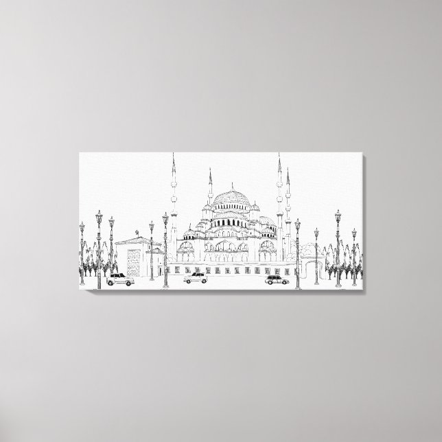 Traffic by mosque canvas print (Front)