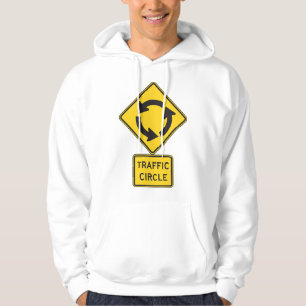 Traffic Circle Road Sign Yellow Diamond Hoodie