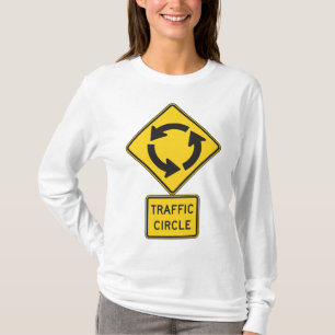 Traffic Circle Road Sign Yellow Diamond T-Shirt