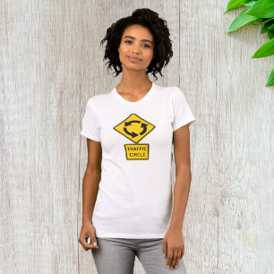 Traffic Circle Road Sign Yellow Diamond T-Shirt