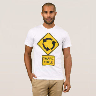 Traffic Circle Road Sign Yellow Diamond T-Shirt