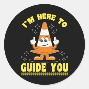 Traffic Cone Halloween Costume I'm Here To Guide Y Classic Round Sticker