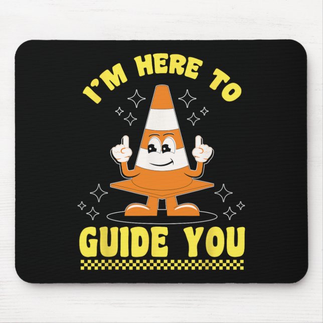 Traffic Cone Halloween Costume I'm Here To Guide Y Mouse Pad (Front)