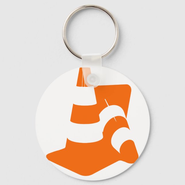 Traffic cone two safety pylons key ring (Front)
